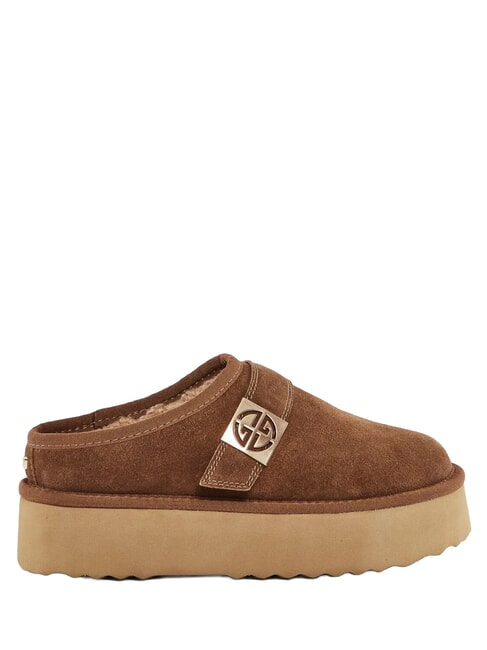 LELLA Sabots en daim COGNAC - Chaussures Femme