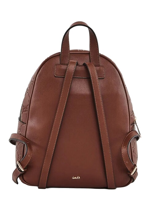 LEA Sac &agrave; dos avec inscription GJ en relief MARRON - Sacs pour Femme