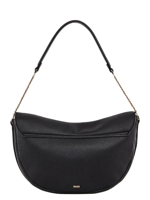 EVELYN Sac bandouli&egrave;re avec logo en m&eacute;tal NOIR - Sacs pour Femme