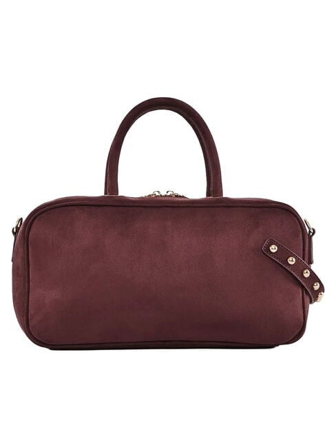 GRETA SUEDE Sac &agrave; main avec bandouli&egrave;re et breloque Bourgogne - Sacs pour Femme