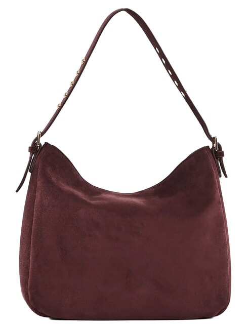 GRETA SUEDE Sac bandouli&egrave;re avec breloque Bourgogne - Sacs pour Femme