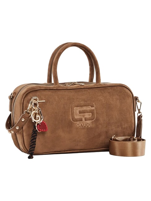 GRETA SUEDE Sac &agrave; main avec bandouli&egrave;re et breloque sable - Sacs pour Femme