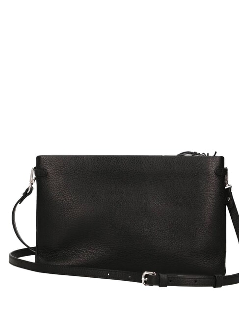 HERMY Pochette en cuir avec bandouli&egrave;re Noir - Sacs pour Femme