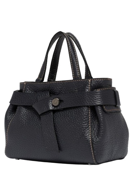 MIRANDA Sac &agrave; main en cuir avec bandouli&egrave;re Noir - Sacs pour Femme