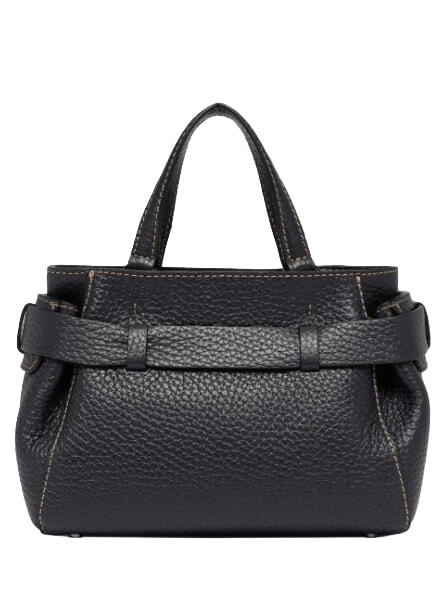 MIRANDA Sac &agrave; main en cuir avec bandouli&egrave;re Noir - Sacs pour Femme