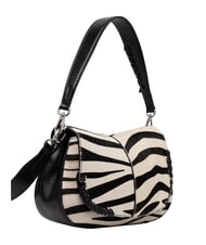 GIANNI CHIARINI HELENA ROUND Sac &agrave; main en cuir avec bandouli&egrave;re z&egrave;bre noir et blanc - Sacs pour Femme - 2