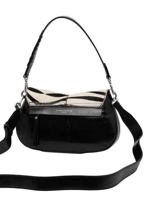 HELENA ROUND Sac &agrave; main en cuir avec bandouli&egrave;re z&egrave;bre noir et blanc - Sacs pour Femme