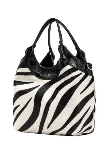 ALIFA Sac bandouli&egrave;re en cuir, avec bandouli&egrave;re z&egrave;bre noir et blanc - Sacs pour Femme
