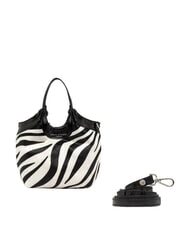GIANNI CHIARINI ALIFA Sac bandouli&egrave;re en cuir, avec bandouli&egrave;re z&egrave;bre noir et blanc - Sacs pour Femme - 3