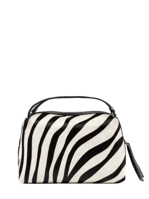 ALIFA Sac bandouli&egrave;re en cuir, avec bandouli&egrave;re z&egrave;bre noir et blanc - Sacs pour Femme