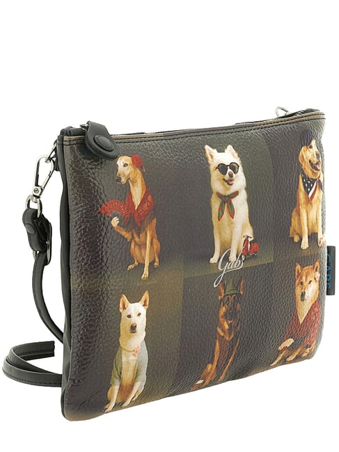 BEYONCE Pochette en cuir avec bandouli&egrave;re chiens gris du monde entier - Sacs pour Femme