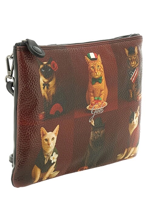 BEYONCE Pochette en cuir avec bandouli&egrave;re chats rouges du monde entier - Sacs pour Femme