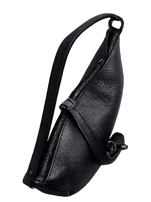 CALIPSO Sac bandouli&egrave;re en cuir noir - Sacs pour Femme