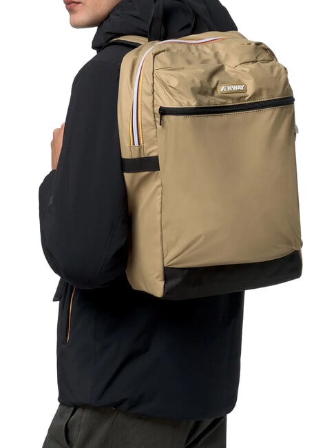 LAON Sac &agrave; dos en nylon beige kaki - Sacs &agrave; dos pour l'&Eacute;cole & les Loisirs