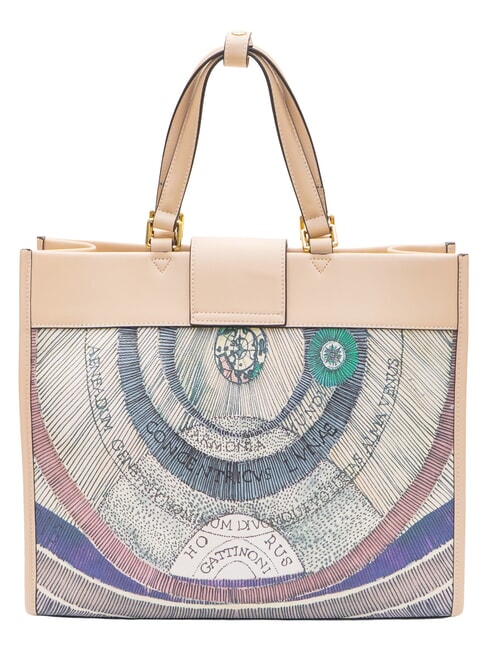 PLANETARIUM Sac &agrave; main avec bandouli&egrave;re aquarelle/beige - Sacs pour Femme
