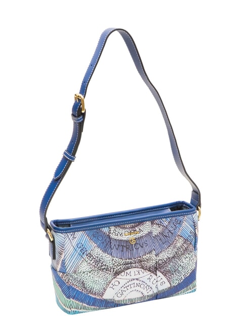 PLANETARIUM Mini sac bandouli&egrave;re aigue-marine/bleu marine - Sacs pour Femme