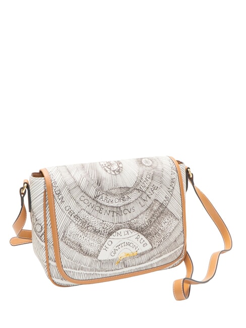 PLANETARIUM Sac bandouli&egrave;re &agrave; rabat encre s&eacute;pia/beige clair - Sacs pour Femme