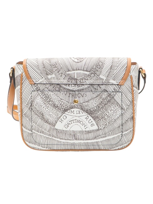 PLANETARIUM Sac bandouli&egrave;re &agrave; rabat encre s&eacute;pia/beige clair - Sacs pour Femme