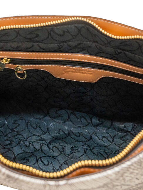 PLANETARIUM Sac bandouli&egrave;re &agrave; rabat encre s&eacute;pia/beige clair - Sacs pour Femme