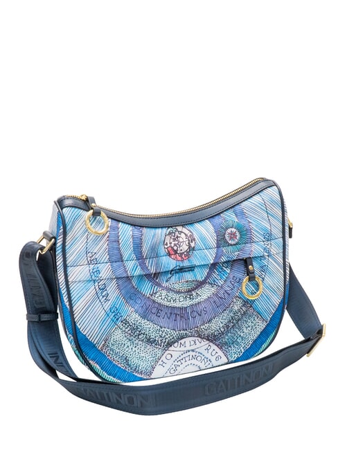 PLANETARIUM Sac bandouli&egrave;re Hobo aigue-marine/bleu marine fonc&eacute; - Sacs pour Femme