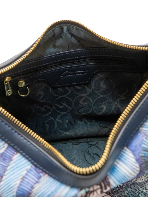 PLANETARIUM Sac bandouli&egrave;re Hobo aigue-marine/bleu marine fonc&eacute; - Sacs pour Femme