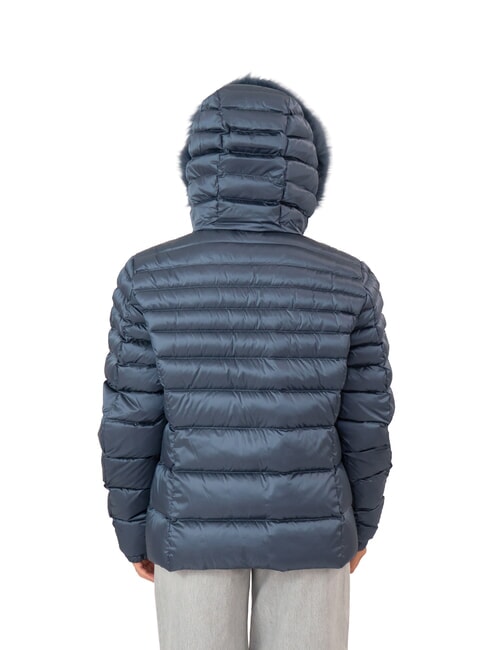 MEAD Doudoune &agrave; capuche bleu poussi&eacute;reux - Doudounes femme