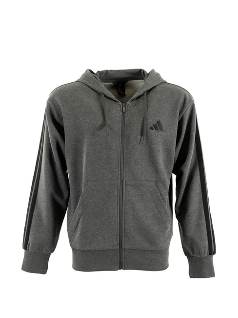 3 STRIPES Sweatshirt &agrave; capuche gris - Pulls molletonn&eacute;s