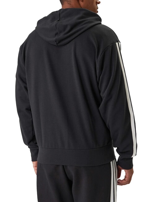 3 STRIPES Sweat-shirt zipp&eacute; &agrave; capuche noir - Pulls molletonn&eacute;s