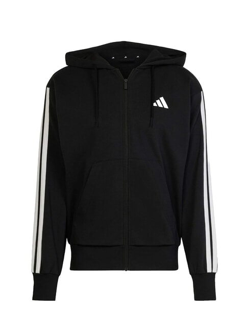 3 STRIPES Sweat-shirt zipp&eacute; &agrave; capuche noir - Pulls molletonn&eacute;s