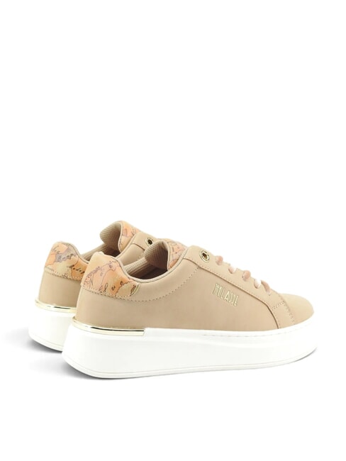 GEO Baskets &agrave; logo noisette/beige g&eacute;om&eacute;trique - Chaussures Femme