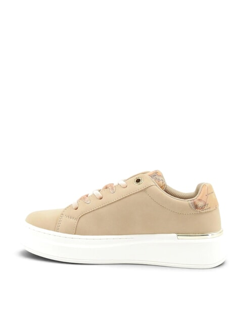 GEO Baskets &agrave; logo noisette/beige g&eacute;om&eacute;trique - Chaussures Femme