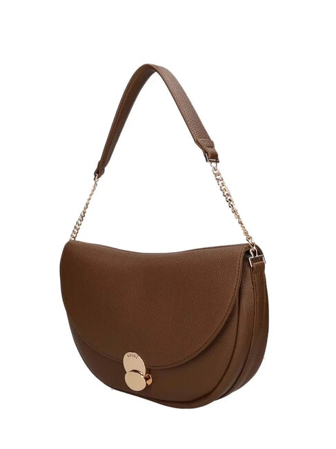 EVELYN Sac bandouli&egrave;re avec logo en m&eacute;tal boue - Sacs pour Femme