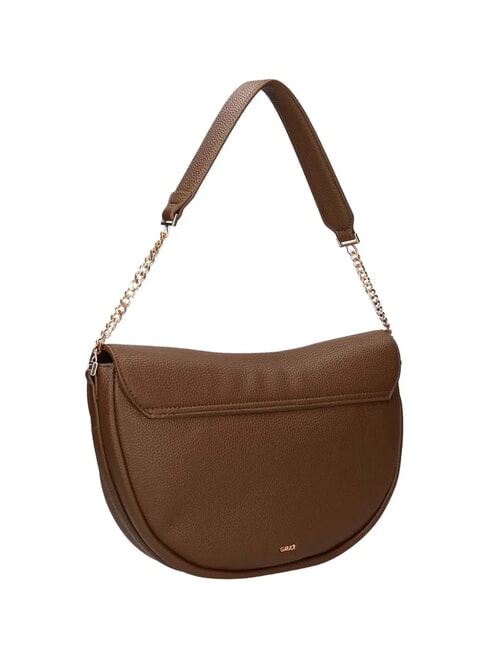 EVELYN Sac bandouli&egrave;re avec logo en m&eacute;tal boue - Sacs pour Femme
