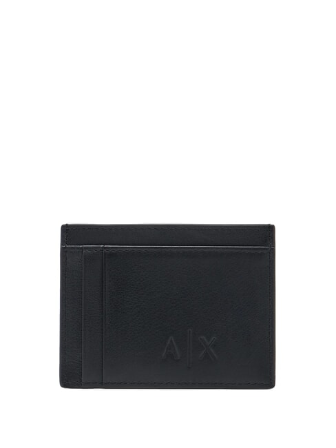 BARCELONA porte-cartes en cuir plat noir - Portefeuilles Homme
