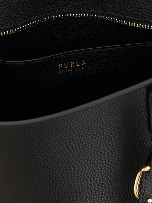 AVA Sac cabas moyen en cuir noir+int noir - Sacs pour Femme