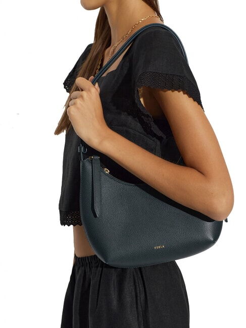 GOCCIA Sac bandouli&egrave;re en cuir martel&eacute; for&ecirc;t sombre - Sacs pour Femme