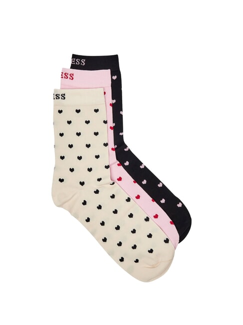 HEART Lot de 3 paires de chaussettes tulipe noire corail il - Chaussettes unisexes
