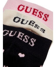 GUESS HEART Lot de 3 paires de chaussettes tulipe noire corail il - Chaussettes unisexes - 3
