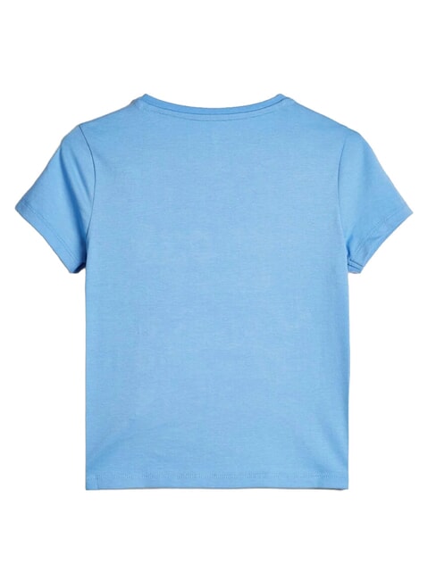 KID T-shirt en coton pour filles cravate en soie bleue - Tee-shirt enfant