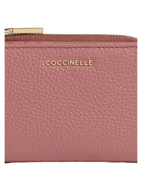 METALLIC SOFT Petit portefeuille en cuir Rose d'hiver - Portefeuilles Femme