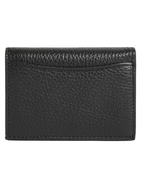 METALLIC SOFT Portefeuille compact en cuir Noir - Portefeuilles Femme