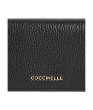 COCCINELLE METALLIC SOFT Portefeuille compact en cuir Noir - Portefeuilles Femme - 4