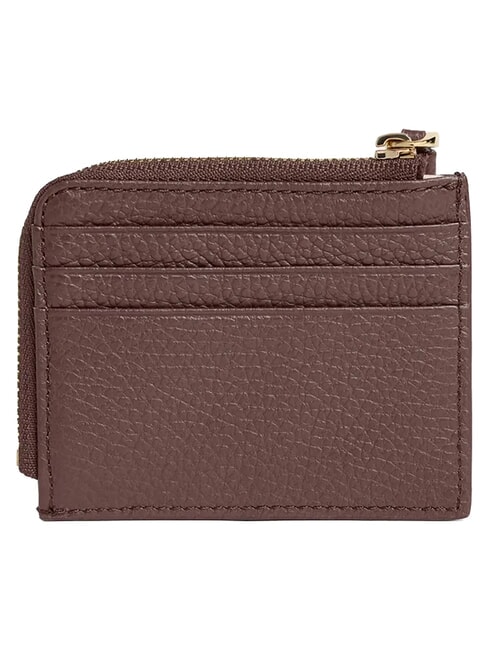 TASSEL Porte-cartes zipp&eacute; en cuir martel&eacute; baie - Portefeuilles Femme