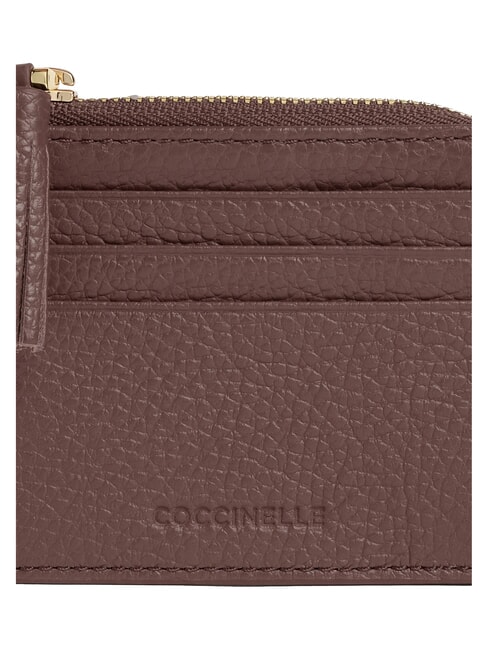 TASSEL Porte-cartes zipp&eacute; en cuir martel&eacute; baie - Portefeuilles Femme