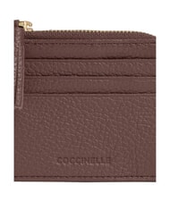 COCCINELLE TASSEL Porte-cartes zipp&eacute; en cuir martel&eacute; baie - Portefeuilles Femme - 4