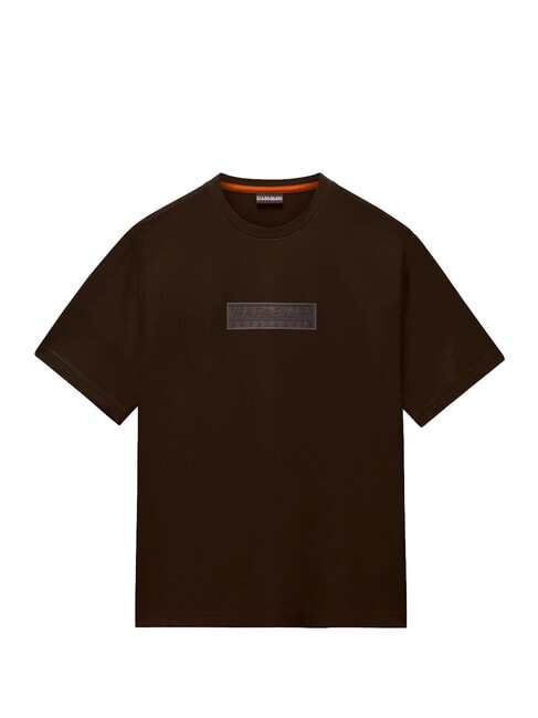 S-BOX LOGO SS 1 T-shirt en coton brun fonc&eacute; - T-shirt