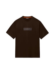 NAPAPIJRI S-BOX LOGO SS 1 T-shirt en coton brun fonc&eacute; - T-shirt - 3