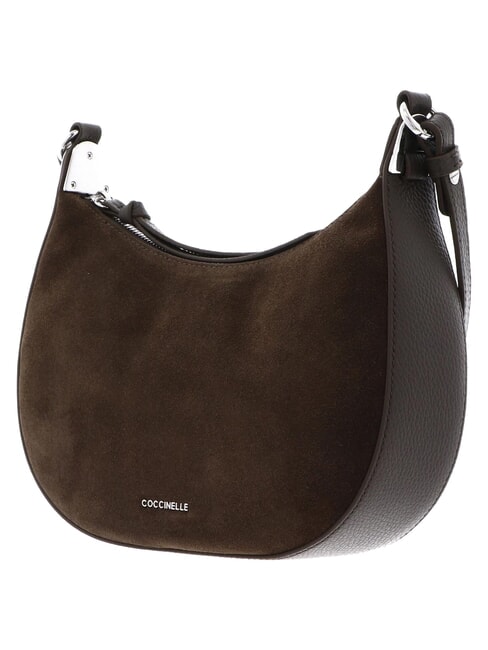 FUJIKO SUEDE BI sac bandouli&egrave;re en cuir boue - Sacs pour Femme