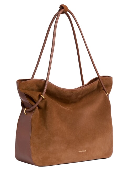 LIZZIE SUED.BIM sac bandouli&egrave;re en daim Cognac - Sacs pour Femme