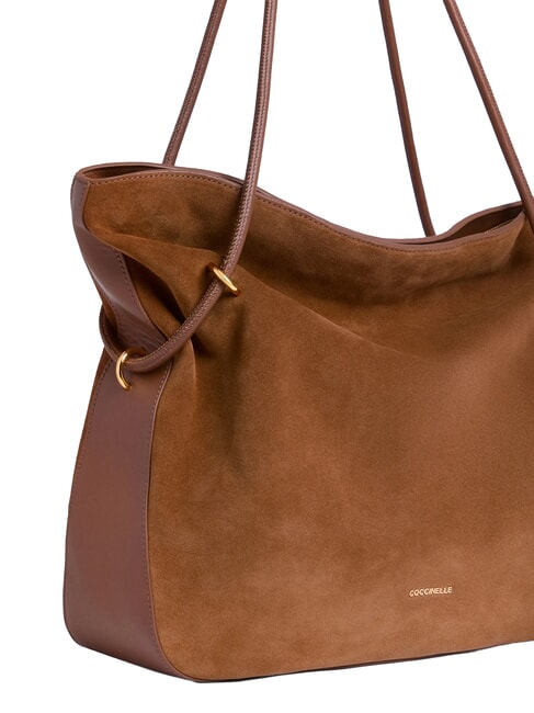 LIZZIE SUED.BIM sac bandouli&egrave;re en daim Cognac - Sacs pour Femme